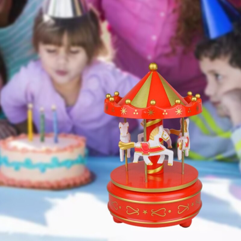 J2FA Whirligig Horse Music Box LED fénnyel Musical Princess vidám, világító játék otthoni dekoráció szülinapi ajándékok