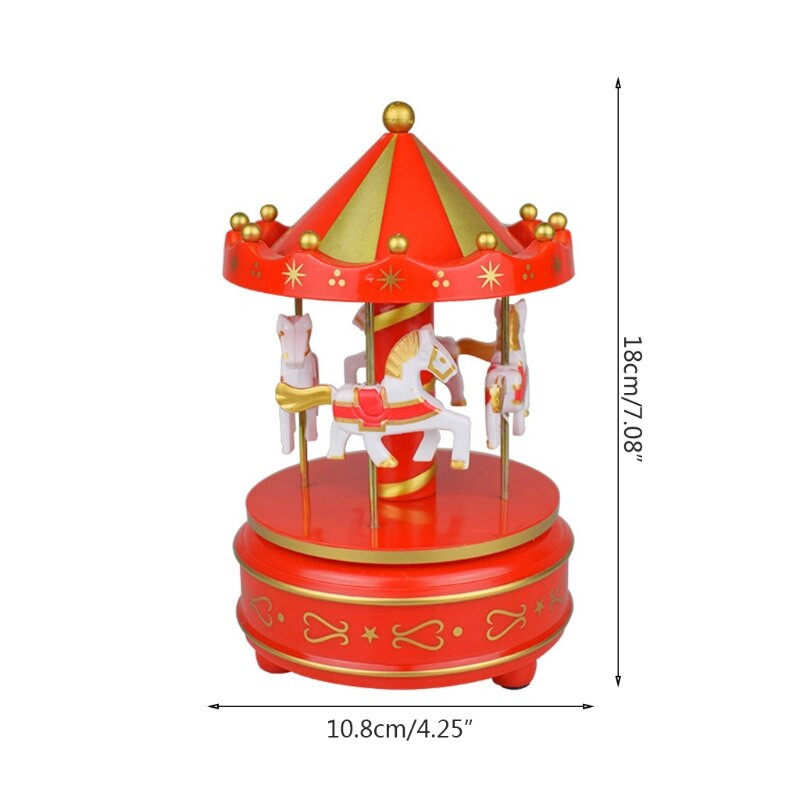 J2FA Whirligig Horse Music Box LED fénnyel Musical Princess vidám, világító játék otthoni dekoráció szülinapi ajándékok