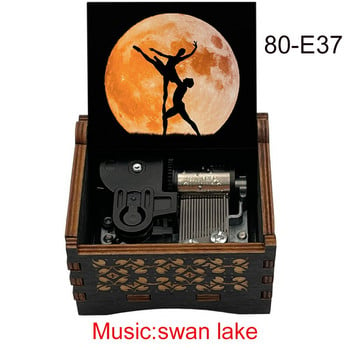 Swan Lake Music Box 18 Note Windup Clockwork Mechanism Ξύλινη Elegance Έκθεση Kids Girlfriend Χριστουγεννιάτικο Δώρο Σπιτιού Χαριτωμένη διακόσμηση