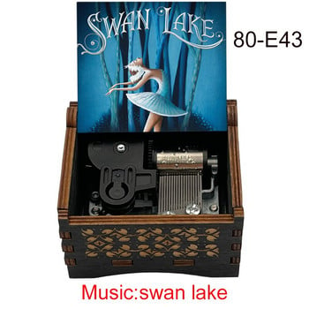 Swan Lake Music Box 18 Note Windup Clockwork Mechanism Ξύλινη Elegance Έκθεση Kids Girlfriend Χριστουγεννιάτικο Δώρο Σπιτιού Χαριτωμένη διακόσμηση