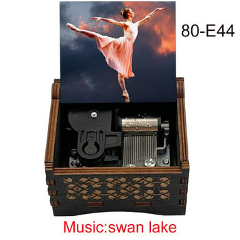 Swan Lake Music Box 18 Note Windup Clockwork Mechanism Ξύλινη Elegance Έκθεση Kids Girlfriend Χριστουγεννιάτικο Δώρο Σπιτιού Χαριτωμένη διακόσμηση