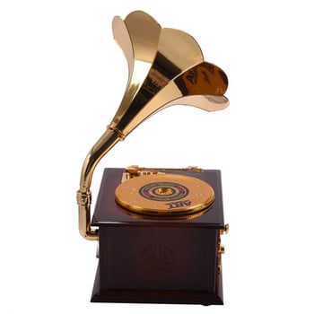 AT14 Gramophone Shaped Classic Vintage Music Box Hand Crank Τύπος Music Box Movement Diy ρομαντικό χριστουγεννιάτικο δώρο Drop Shipping