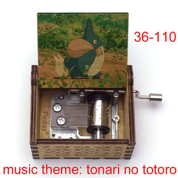 Νεότερο σχέδιο Tonari no Totoro Music Box Totoro Print Hand-ed Wood Musical Box Οικογενειακό δώρο κοριτσιών για το νέο έτος Δώρο γενεθλίων