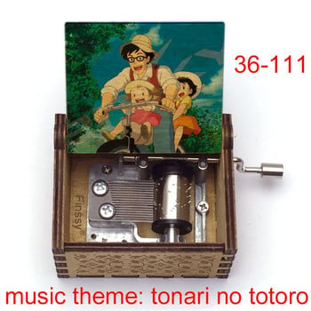 Νεότερο σχέδιο Tonari no Totoro Music Box Totoro Print Hand-ed Wood Musical Box Οικογενειακό δώρο κοριτσιών για το νέο έτος Δώρο γενεθλίων