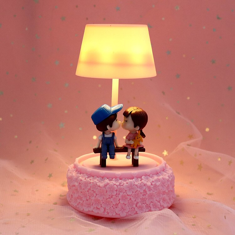 Lány szív zenedoboz fényekkel csillag éjszakai fény Romantikus szoba dekoráció születésnapi ajándék