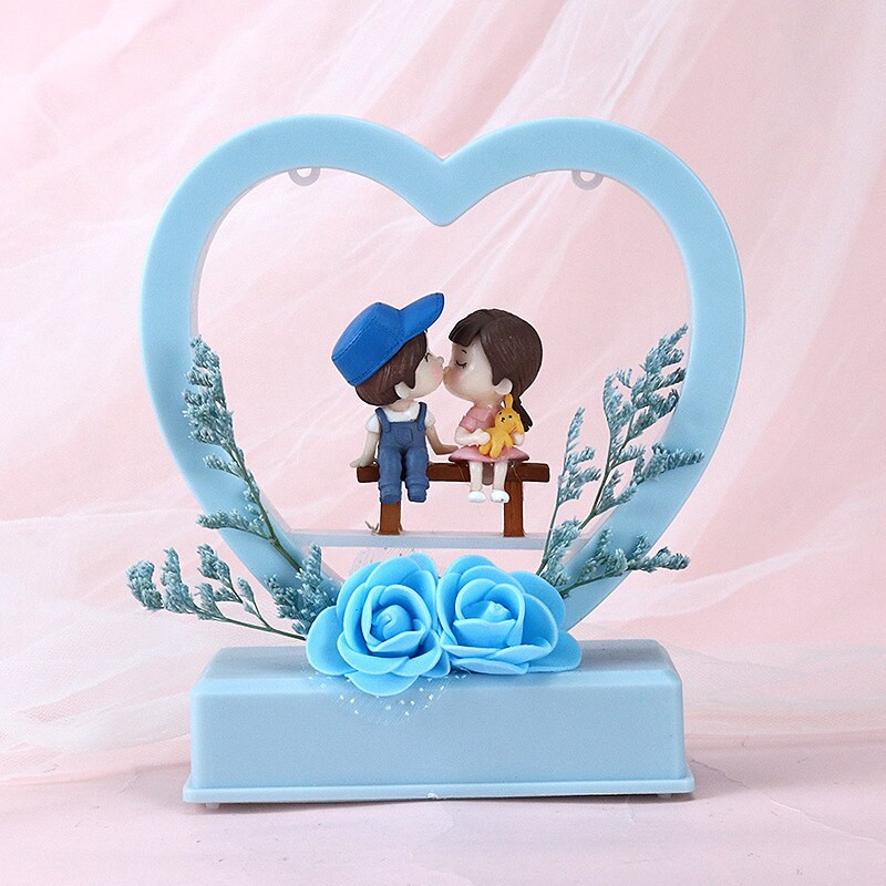 Lány szív zenedoboz fényekkel csillag éjszakai fény Romantikus szoba dekoráció születésnapi ajándék