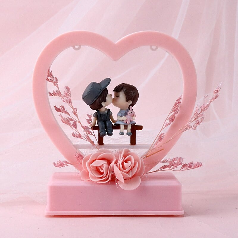 Lány szív zenedoboz fényekkel csillag éjszakai fény Romantikus szoba dekoráció születésnapi ajándék