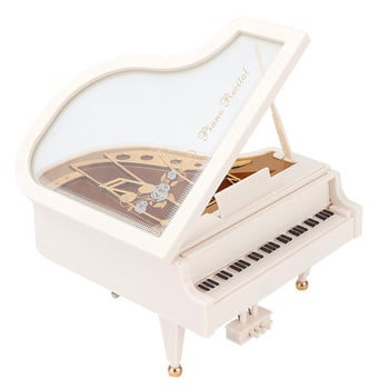Music Box Vintage Melody Σχήμα πιάνου Διακόσμηση σπιτιού Αξεσουάρ Στολίδι κρεβατοκάμαρας E2S