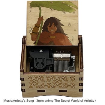 The Borrowers Arrietty\'s Song Music Box Μαύρο Ξύλο Μηχανισμός Anime Kari-gurashi no Arietty Χριστουγεννιάτικα δώρα Διακοσμητικό χειροτεχνία