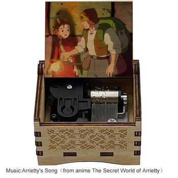 The Borrowers Arrietty\'s Song Music Box Μαύρο Ξύλο Μηχανισμός Anime Kari-gurashi no Arietty Χριστουγεννιάτικα δώρα Διακοσμητικό χειροτεχνία