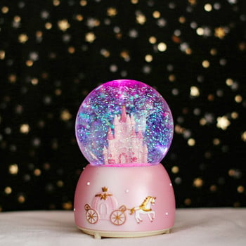 Fairy Tale Princess Castle Crystal Ball Music Box Άγαλμα με Snowflake Girl Παιδικό πάρτι γενεθλίων Δώρο για παιδιά του Αγίου Βαλεντίνου