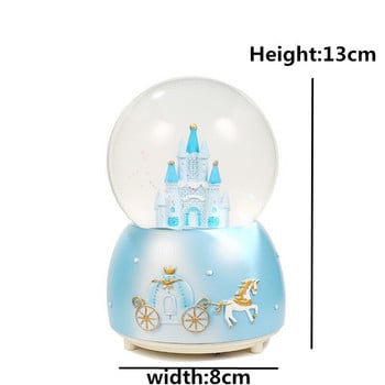 Fairy Tale Princess Castle Crystal Ball Music Box Άγαλμα με Snowflake Girl Παιδικό πάρτι γενεθλίων Δώρο για παιδιά του Αγίου Βαλεντίνου