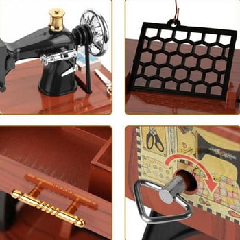 Mini Nostalgic Music Box To Alice Random Music Xmas Gift to Wife Creative Retro Simulation Ραπτομηχανή Music Box Hand Crank