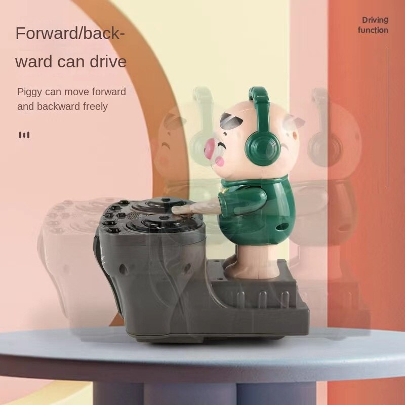 Jucării creative multifuncționale pentru copii Puzzle pentru copii Early Church Leagăn electric DJ Piggy Cânt și dansând Robot Ornamente