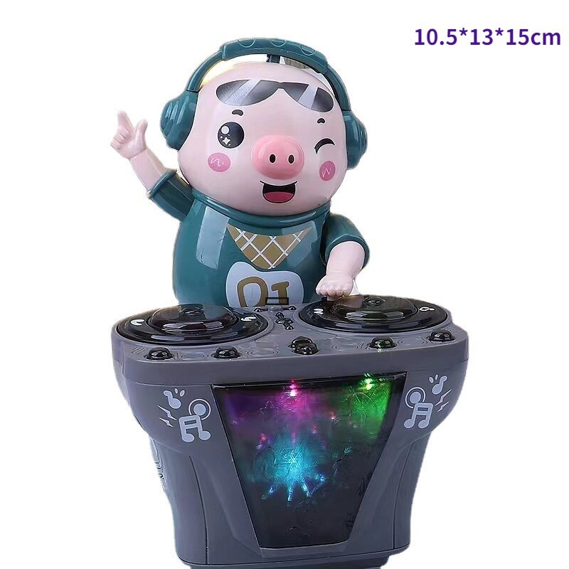 Jucării creative multifuncționale pentru copii Puzzle pentru copii Early Church Leagăn electric DJ Piggy Cânt și dansând Robot Ornamente