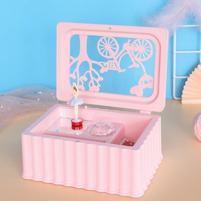 Kreativna jednostavna, moderna plastična glazbena kutija u obliku klavira Ukrasi za prijateljskog para Rođendanska djevojka Poklon Rotirajuća glazbena kutija u obliku glazbe