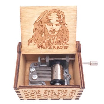 Μουσικό κουτί Pirates of the Caribbean Hand Crank Musical Box Σκαλιστό ξύλο Χριστουγεννιάτικο Μουσικό Κουτί για Άντρες,Παίξτε το θέμα του Davy Jone