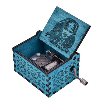 Μουσικό κουτί Pirates of the Caribbean Hand Crank Musical Box Σκαλιστό ξύλο Χριστουγεννιάτικο Μουσικό Κουτί για Άντρες,Παίξτε το θέμα του Davy Jone