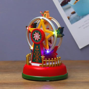 Carousel Ferri Wheel Glowing Music Box 2021 Χριστουγεννιάτικο δώρο Χριστουγεννιάτικα στολίδια 2022 Πρωτοχρονιά Χριστουγεννιάτικη διακόσμηση για το σπίτι