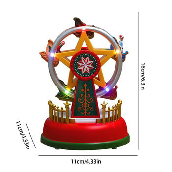 Carousel Ferri Wheel Glowing Music Box 2021 Χριστουγεννιάτικο δώρο Χριστουγεννιάτικα στολίδια 2022 Πρωτοχρονιά Χριστουγεννιάτικη διακόσμηση για το σπίτι