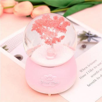 Μουσικό κουτί 3D Crystal Ball The Tree Floating Snow Ornaments Φωτεινό περιστρεφόμενο μουσικό κουτί με προβολικό φως με μπαταρία