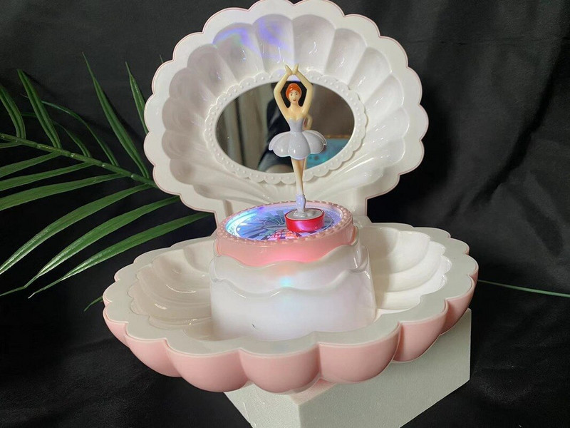 Creative Shell Music Box Dancing Girl Cutie muzicala Copii Oglinda Cutie de bijuterii Cadou de aniversare Decor muzical Cadouri de Craciun Fata