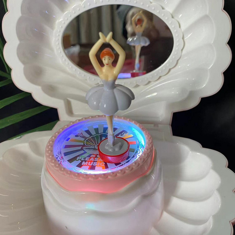 Creative Shell Music Box Dancing Girl Cutie muzicala Copii Oglinda Cutie de bijuterii Cadou de aniversare Decor muzical Cadouri de Craciun Fata