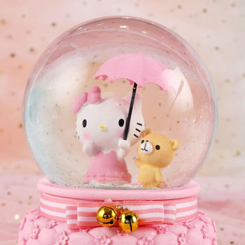 Kt Cat Music Box Snowflake Rotating with Light Luminous Music Box Crystal Ball Δημιουργικό δώρο γενεθλίων Carousel Snow Globe