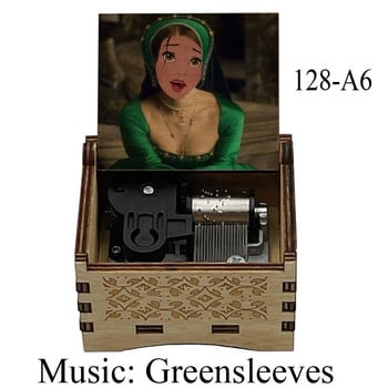 Βρετανικό λαϊκό τραγούδι Greensleeves Μαύρο ξύλινο μουσικό κουτί μηχανικά δώρα για φίλους Χριστουγεννιάτικο πάρτι Μέλος οικογένειας Δώρα Πρωτοχρονιάς