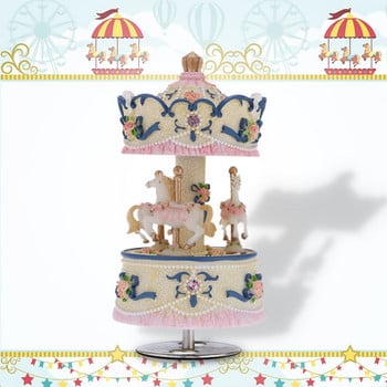 4 Color Music Box Laxury Windup 3-άλογα Carousel Music Box Artware/Gift Melody Castle In the Sky αναμνηστικά γάμου για διακόσμηση σπιτιού