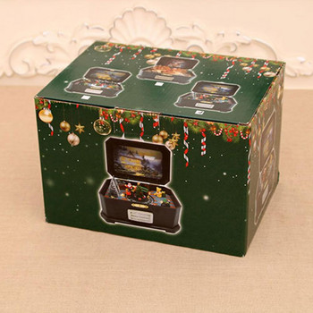 Xmas Music Box Περιστρεφόμενο Festival Music Box USB/Battery Powered Glowing επαναχρησιμοποιούμενο Ελκυστικό Merry Christmas Music Box για δώρο