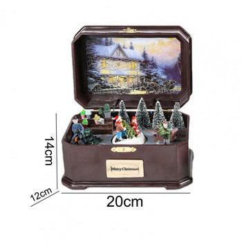 Xmas Music Box Περιστρεφόμενο Festival Music Box USB/Battery Powered Glowing επαναχρησιμοποιούμενο Ελκυστικό Merry Christmas Music Box για δώρο