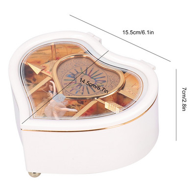 Südamekujuline tantsiv baleriini muusikakarp plastist ehtekarbi kinkemehhanism Käsivända muusikakarbi mehhanism Kingitus sõbrapäevaks