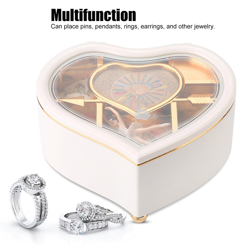 Südamekujuline tantsiv baleriini muusikakarp plastist ehtekarbi kinkemehhanism Käsivända muusikakarbi mehhanism Kingitus sõbrapäevaks