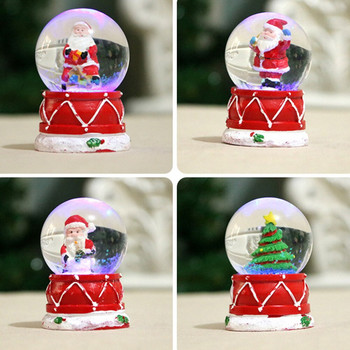 Χριστουγεννιάτικα κρυστάλλινα φωτεινά φωτάκια από γυαλί Διακοσμητικό φωτιστικό Επιτραπέζιο Στολίδι Δώρα Τυχαίο μοτίβο (Powered Button Batte