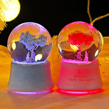 Δημιουργικό Δώρο Ζευγάρι Δέντρο Flash Διακόσμηση Κρυστάλλινη Μπάλα Μουσικό Κουτί για αποστολή δώρου φίλης φοιτήτριας Διακόσμηση κρεβατοκάμαρας Snow Globe