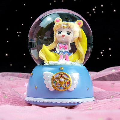 Kūrybinės dovanos poros medžio blykstės krištolinio rutulio dekoravimo muzikos dėžutė, skirta siųsti studento merginai dovaną, miegamojo dekoravimo sniego gaublį