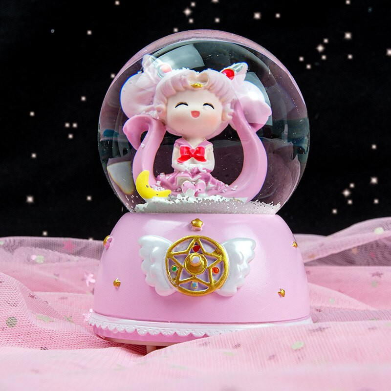 Kūrybinės dovanos poros medžio blykstės krištolinio rutulio dekoravimo muzikos dėžutė, skirta siųsti studento merginai dovaną, miegamojo dekoravimo sniego gaublį