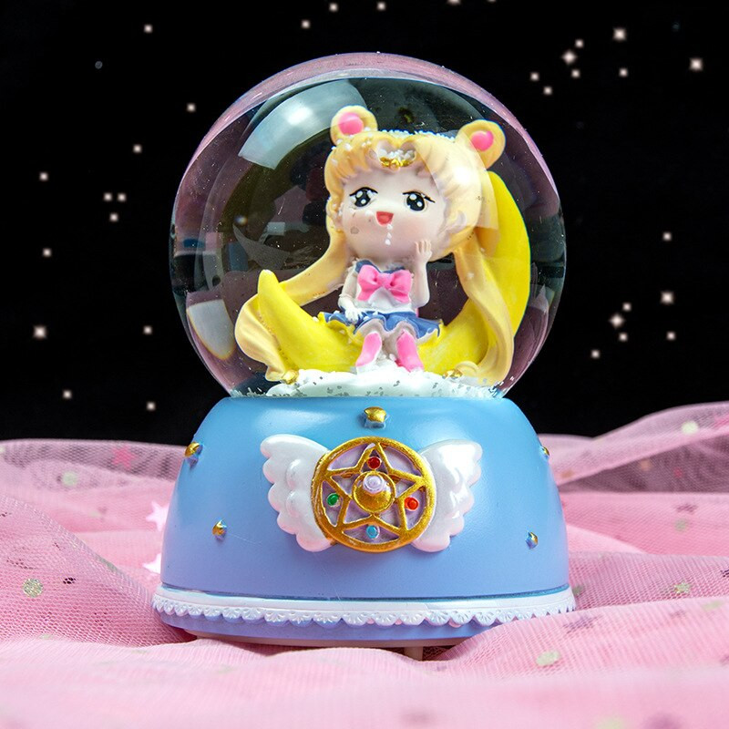 Kūrybinės dovanos poros medžio blykstės krištolinio rutulio dekoravimo muzikos dėžutė, skirta siųsti studento merginai dovaną, miegamojo dekoravimo sniego gaublį