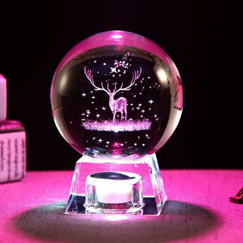 Crystal Snow Globe Elk Solar System Milky-Way Crystal Ball Snow Globe Γυάλινα φωτάκια Δώρο γενεθλίων Spinning Crafts Διακόσμηση επιφάνειας εργασίας
