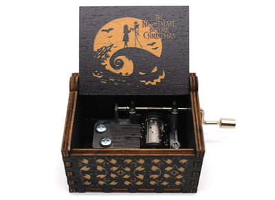 Fa kézi forgattyús zenedoboz DavyJones téma Musical dobozok Queen You My Sunshine születésnapi karácsonyi ajándék