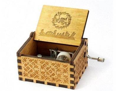 Fa kézi forgattyús zenedoboz DavyJones téma Musical dobozok Queen You My Sunshine születésnapi karácsonyi ajándék