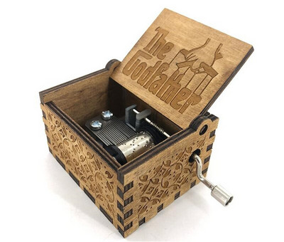 Fa kézi forgattyús zenedoboz DavyJones téma Musical dobozok Queen You My Sunshine születésnapi karácsonyi ajándék