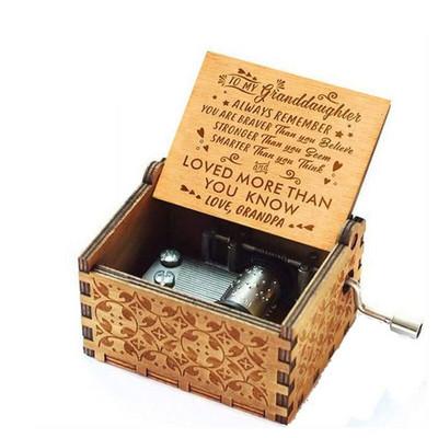 Fa kézi forgattyús zenedoboz DavyJones téma Musical dobozok Queen You My Sunshine születésnapi karácsonyi ajándék