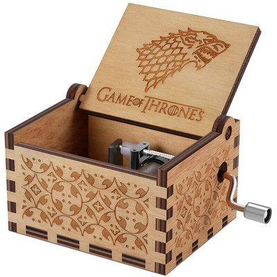 Fa kézi forgattyús zenedoboz DavyJones téma Musical dobozok Queen You My Sunshine születésnapi karácsonyi ajándék