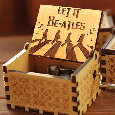 Fa kézi forgattyús zenedoboz DavyJones téma Musical dobozok Queen You My Sunshine születésnapi karácsonyi ajándék