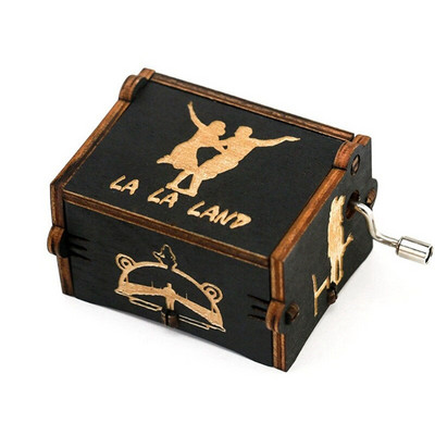 Fa kézi forgattyús zenedoboz DavyJones téma Musical dobozok Queen You My Sunshine születésnapi karácsonyi ajándék