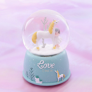 Скандинавски стил Творческа светеща снежна кристална топка Музикална кутия Орнаменти Декорации за домашна спалня Романтична атмосфера Подаръци за рожден ден