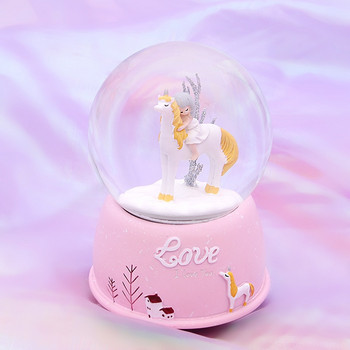 Скандинавски стил Творческа светеща снежна кристална топка Музикална кутия Орнаменти Декорации за домашна спалня Романтична атмосфера Подаръци за рожден ден