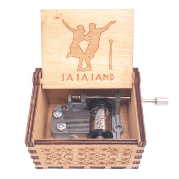 Lalaland Music Box Hand Crank Musical Box Σκαλιστά ξύλινα μουσικά παιχνίδια για παιδιά Χριστουγεννιάτικα δώρα,Play Lalaland Theme-City Of Stars